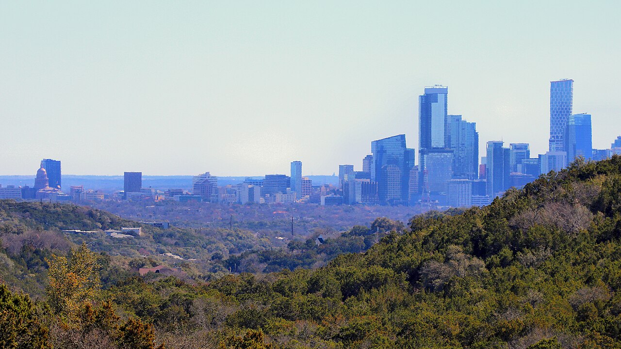 Austin skyline viewed from the Loop 360 overlook