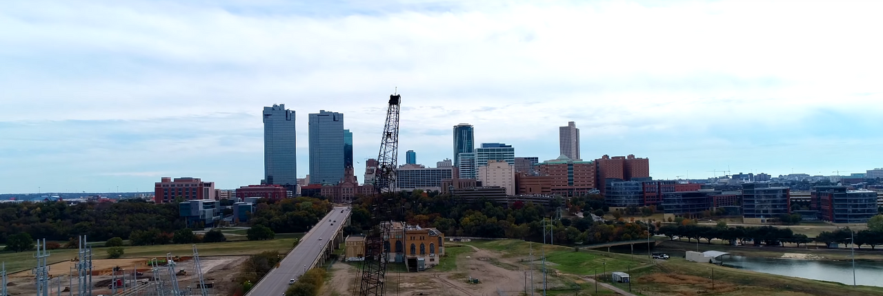 Archive skyline of Fort Worth, Texas, photographed in 2020
