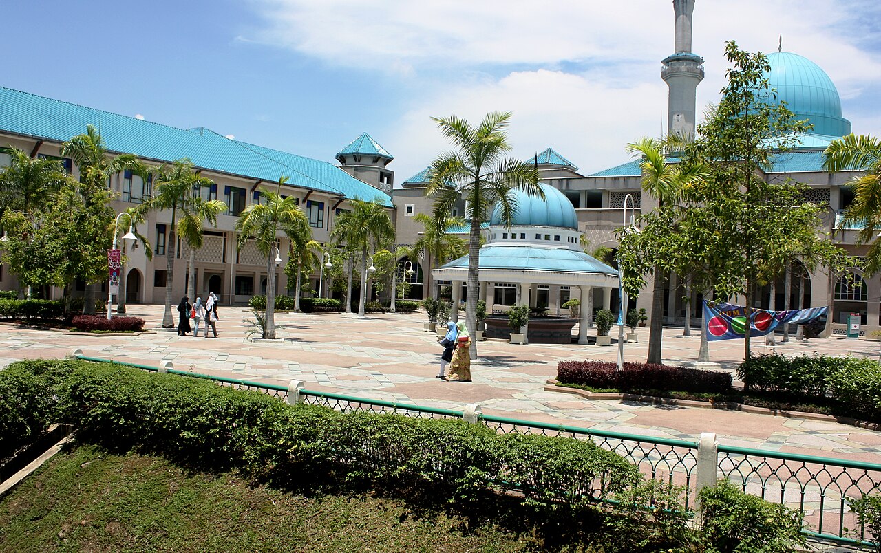 An archive view across the IIUM campus towards its mosque