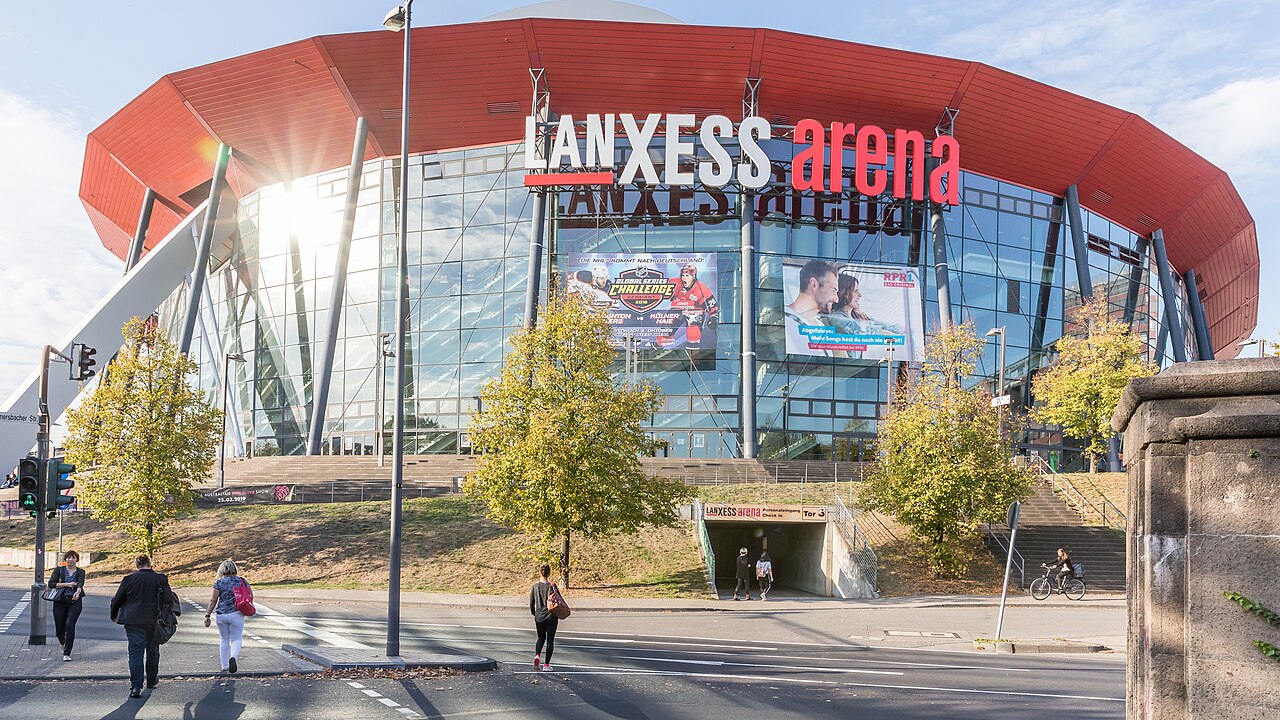 LANXESS Arena in Cologne viewed from the southeast in 2018